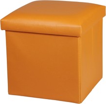 The 12 X 12 X 12-Inch (Orange) Nisuns Ot01 Leather Folding Storage Ottoman Cube - £29.81 GBP
