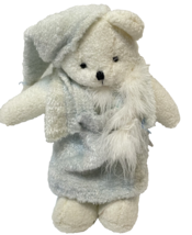 VTG 2000 Berkley Designs Plush Winter Lady Bear Feather Boa Sweater Outfit Hat - £22.73 GBP