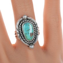 sz7 Vintage Native American silver turquoise ring - £73.85 GBP