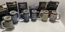 Lot of 6 Vintage Avon Mini Beer Stein Original Box Classic Cars Ships Pl... - $33.25