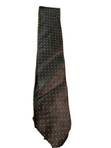 Roundtree Yorke Men’s Black White Dot Silk Geometric Abstact Necktie - £9.34 GBP