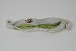 Hilborn Pottery Clay Olive Dish Floral Pinched Rolled Ends - £15.73 GBP