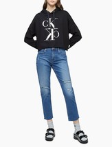 $69.50 Calvin Klein  Metallic Monogram Logo Cropped Hoodie, Size: Large - £31.80 GBP