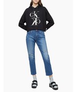 $69.50 Calvin Klein  Metallic Monogram Logo Cropped Hoodie, Size: Large - £31.18 GBP