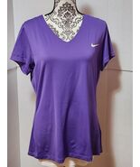 The Nike Tee Swoosh Dri Fit T Shirt Womens XL Purple Athletic - $18.80