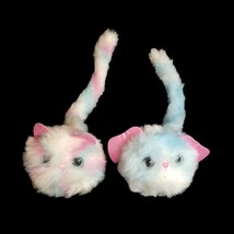 Pomsies Lot of 2 Plush Interactive Toys White Blue Pink CAT &amp; DOG Purrs Talks - £19.70 GBP