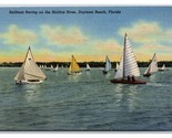 Sailboat Racing on Halifax River Daytona Beach FL UNP\ Linen Postcard W18 - $3.02