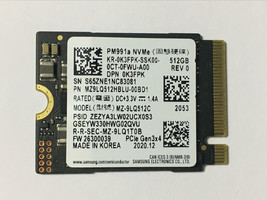 Samsung PM991a PCIe NVMe MZ-9LQ512B 512GB SSD M.2 2230 Steam Deck surface Laptop - £38.82 GBP