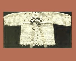 Infant&#39;s Crocheted Saque 8 Vintage Crochet Pattern for Baby Sweater PDF ... - $2.50