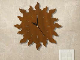 15in W Celestial Theme Flaming Sunset Wall Clock - $94.00