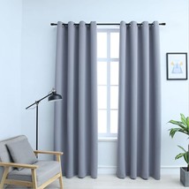 vidaXL Gray Blackout Curtains, Fabric Panels, 54&quot;x95&quot;, 2 Pieces with Rings - $78.49