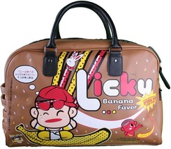 NoZu4U Banana Chan Large Duffle Bag Flight Nozuairways Japanese Music Note Brown - £23.91 GBP