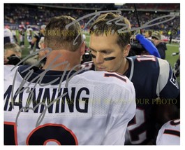 Peyton Manning And Tom Brady Autographed Auto 8x10 Rp Photo Broncos Vs Patriots - £13.58 GBP