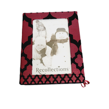 Recollections Photo Album Book Holder Burgundy &amp; Black Velvet Holiday Pictures - £15.82 GBP