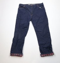 Vintage Dickies Mens 40x32 Faded Flannel Lined Relaxed Fit Denim Jeans Indigo - £45.91 GBP