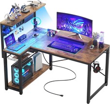 This Is A 43-Inch L-Shaped Computer Desk With Storage Shelves And A Monitor - $155.95