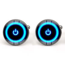 Trendolla Creative Power Button Time Jewel Swank Cufflinks - £22.62 GBP