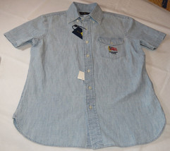 Ralph Lauren Mens XL USA American Flag Indigo 790001 cotton button up S/S Shirt - £37.11 GBP