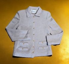 Vintage 1980s Castleberry Womens Wool Mohair Beige Knit Cardigan Jacket ... - €56,32 EUR