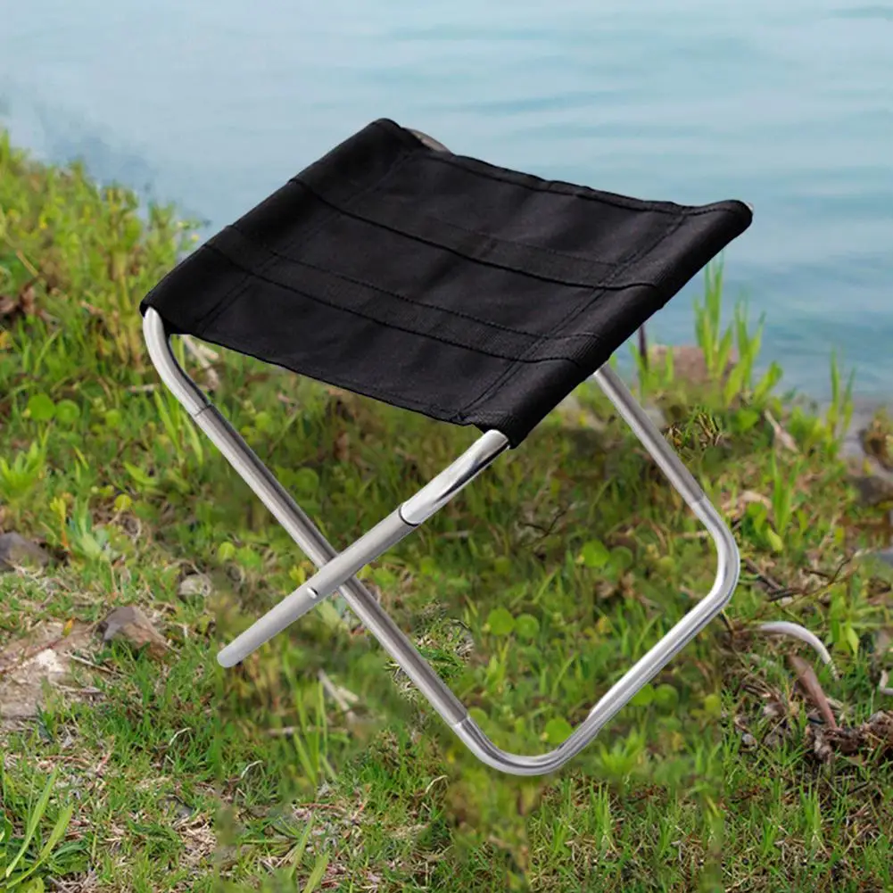 Folding Stool Strong Load Bearing Non-slip Collapsible with Bag Rest Aluminum - £17.81 GBP