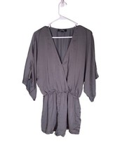 LULUS Womens Size Small Gray Surplice Crossover Romper Elastic Waist NO ... - £10.93 GBP