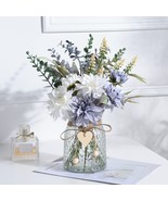 Cozzi Codi Fake Flowers With Vase, Artificial Blue Flowers In Vase, Table - £31.45 GBP