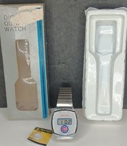 Vtg Mlb Chicago Cubs Men&#39;s Watch Digital Display Silver Tone In Box New Battery - £18.68 GBP