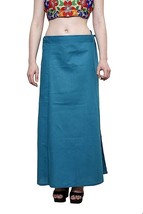 Women&#39;s Cotton Petticoat Saree inner wear  Underskirt Skirt Teal Blue - £9.46 GBP