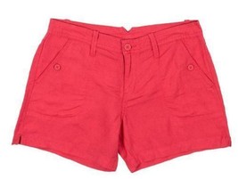 Calvin Klein Jeans Women&#39;s Linen Shorts Coral Flower Sz 2  - $14.79
