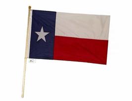 AES 5 Foot Wooden Flag Pole Kit Wall Mount Bracket with 3x5 Texas State Flag - £19.51 GBP