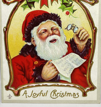 1911 Santa Claus w/ Black Fur Trimmed Hat and Coat &amp; Glasses Christmas Postcard - £7.94 GBP