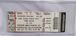 TOBY KEITH / ZZ TOP - ORIGINAL 2017 UNUSED WHOLE FULL CONCERT TICKET 2 - $15.00