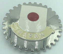 JAPAN BELT BUCKLE ARTIFAKT LITTLEARTH 3 5/8&quot; SILVER TONE &amp; ENAMEL NIPPON... - £16.34 GBP