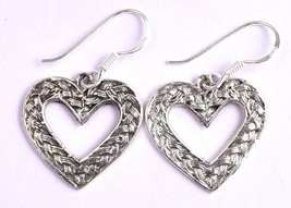 Artigianale 925 Sterling Argento Massiccio Forma Cuore Donna Indossare Pendenti - £44.03 GBP+