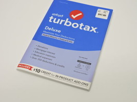 Intuit TurboTax Deluxe 2022 Federal Returns &amp; E-File + $10 Credit (No St... - £8.85 GBP
