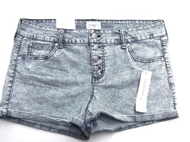 Celebrity Pink Jr Junior Women&#39;s 11/30 Button Front Cuffed Shorts Blue S... - £15.79 GBP