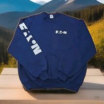 Jerzees Vtg Eaton Crewneck Sweatshirt Mens Size XL Navy Blue USA Made  - $39.60