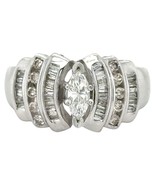 14k White Gold 1 1/10ctw Diamond Cocktail Ring 8.4g Size 7 - $13,429.87 CAD