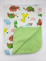 Just Born Baby Blanket Jungle Animals Crocodile Green Sherpa Pink Heart B63 - $59.99