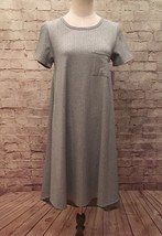 NEW LuLaRoe Elegant Collection CARLY Dress Ribbed Metallic Silver Gray -... - $30.80