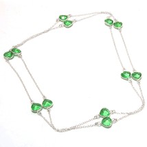 Green Amethyst Gemstone Handmade Fashion Ethnic Necklace Jewelry 36&quot; SA 6338 - £3.92 GBP