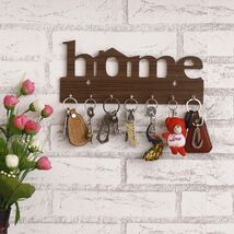 Premium "Home" Keys Wooden Key Holder (29 cm x 13.5 cm x 0.4 cm, Wood, B... - $14.80