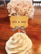 Its a boy baby shower, boy cupcake topper, its a boy cupcake, baby shower - $7.43