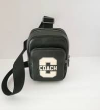 Coach CAJ39 Racer Sling Pack Varsity Messenger Bag Black Chalk - $2,711.27 MXN