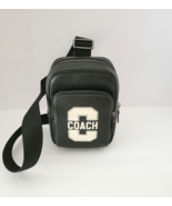 Coach CAJ39 Racer Sling Pack Varsity Messenger Bag Black Chalk - $2,711.27 MXN