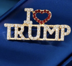 Trump Brooch Pin Crystal Souvenir 2024 Presidential Election Gift - $7.99