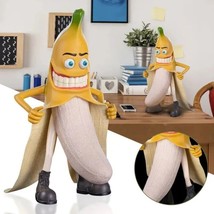 Funny Banana Man Resin Statue Cute Wicked Banana Sir Desktop Decor - £24.03 GBP+