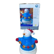 VTG Homespun Holiday Collection Winter Christmas Snowman 10” Cookie Jar w/Box - £17.53 GBP