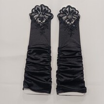 Sexy Women's Nylon Spandex Blend Fingerless Stretch Black Gloves - One Size image 11