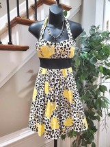 City Triangles Women Yellow &amp; Black Halter Neck Casual Knee Length Dress Size S - £22.02 GBP